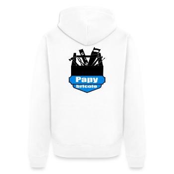 Grandpa DIY - Unisex Premium Organic Zip Hoodie - white - Back - Thijin (182cm)