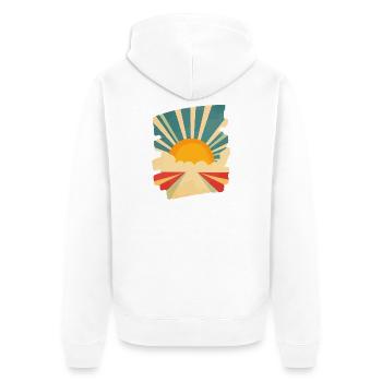 Sommer Sonne - Unisex Premium Bio Zip Hoodie - Weiß - Hinten - Thijin (182cm)