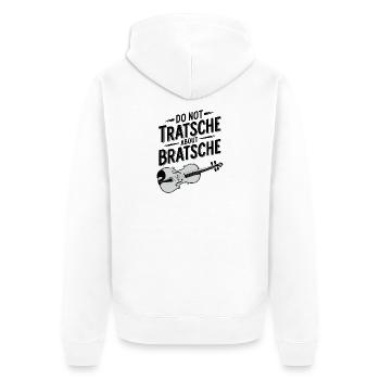 Nicht über Bratsche tratschen Bratschisten Humor - Unisex Premium Bio Zip Hoodie - Weiß - Hinten - Thijin (182cm)
