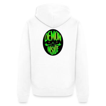 Demon inside - Unisex Premium Bio Zip Hoodie - Weiß - Hinten - Thijin (182cm)