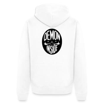 Demon inside - Unisex Premium Bio Zip Hoodie - Weiß - Hinten - Thijin (182cm)