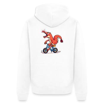 Colorful Cycling Shrimp - Unisex Premium Organic Zip Hoodie - white - Back - Thijin (182cm)