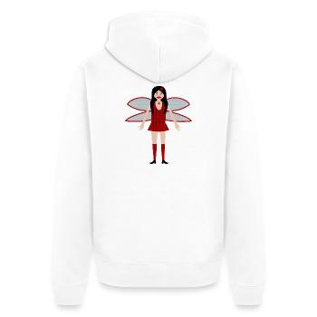 Ladybird Fairy Fantasy Art - Unisex Premium Organic Zip Hoodie - white - Back - Thijin (182cm)