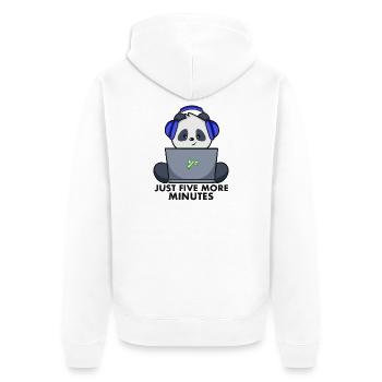 Gaming Panda - Unisex Premium Bio Zip Hoodie - Weiß - Hinten - Thijin (182cm)