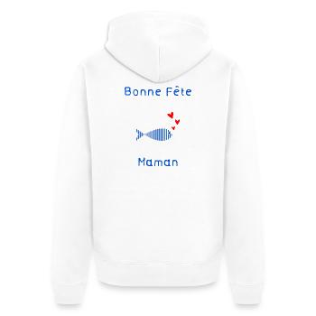 BONNE FÊTE. COEUR. BONNE FÊTE MAMAN. MAMAN - Veste à capuche bio Premium Unisexe - blanc - Dos - Thijin (182cm)