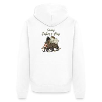 Happy Father's Day - Unisex Premium Organic Zip Hoodie - white - Back - Thijin (182cm)