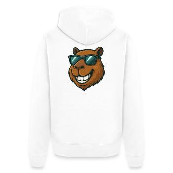Cool Capybara avec lunettes de soleil Cartoon Joy - Veste à capuche bio Premium Unisexe - blanc - Dos - Thijin (182cm)
