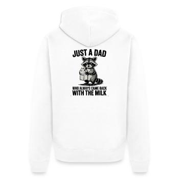 Funny Dad Joke Milk Comeback Design - Unisex Premium Bio Zip Hoodie - Weiß - Hinten - Thijin (182cm)