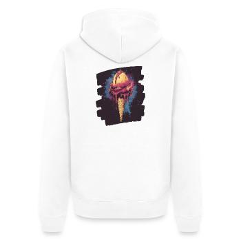 Cream Cream - Unisex Premium Organic Zip Hoodie - white - Back - Thijin (182cm)