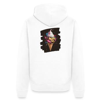 Cream Cream - Unisex Premium Organic Zip Hoodie - white - Back - Thijin (182cm)