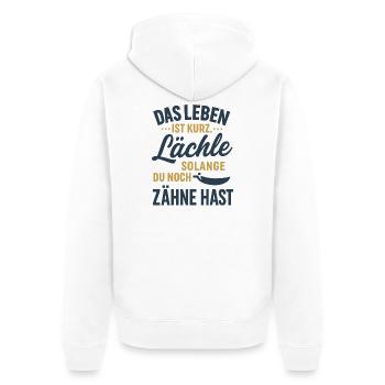 Souris tant que tu as encore des dents - Veste à capuche bio Premium Unisexe - blanc - Dos - Thijin (182cm)