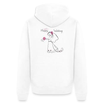 Happy Wedding Hochzeit - Unisex Premium Organic Zip Hoodie - white - Back - Thijin (182cm)