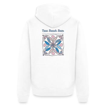 True Beach Bum Mandala Print - Unisex Premium Bio Zip Hoodie - Weiß - Hinten - Thijin (182cm)