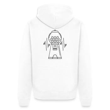 Kaugummiautomat Puls - Unisex Premium Bio Zip Hoodie - Weiß - Hinten - Thijin (182cm)