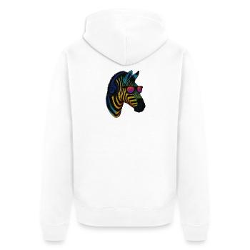 Cooles Zebra 90er Sonnenbrille Kopfhörer Musik - Unisex Premium Bio Zip Hoodie - Weiß - Hinten - Thijin (182cm)