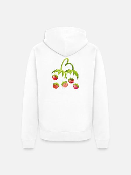 Erdbeerzeit Strawberry - Unisex Premium Bio Zip Hoodie - Weiß