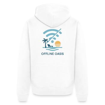 Offline - Unisex Premium Organic Zip Hoodie - white - Back - Thijin (182cm)
