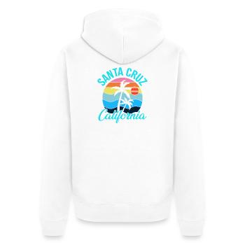 Santa Cruz California - Unisex Premium Bio Zip Hoodie - Weiß - Hinten - Thijin (182cm)
