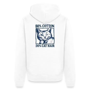 Claws Couture - 80% Cotton - 20% Cat Hair - Unisex Premium Organic Zip Hoodie - white - Back - Thijin (182cm)