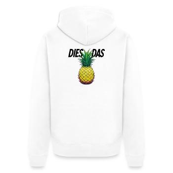 Dies Das Ananas - Unisex Premium Bio Zip Hoodie - Weiß - Hinten - Thijin (182cm)