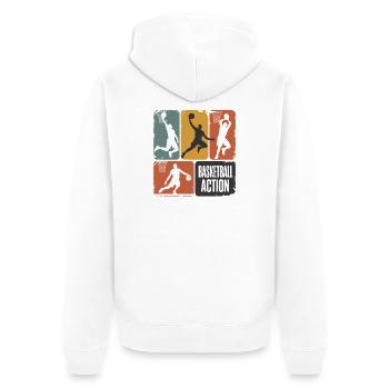 Basketball Action - Veste à capuche bio Premium Unisexe - blanc - Dos - Thijin (182cm)