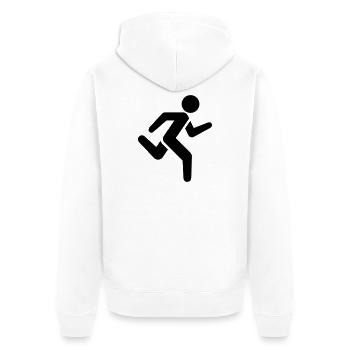 Icône de course à pied | Courir Silhouette Sport - Veste à capuche bio Premium Unisexe - blanc - Dos - Thijin (182cm)