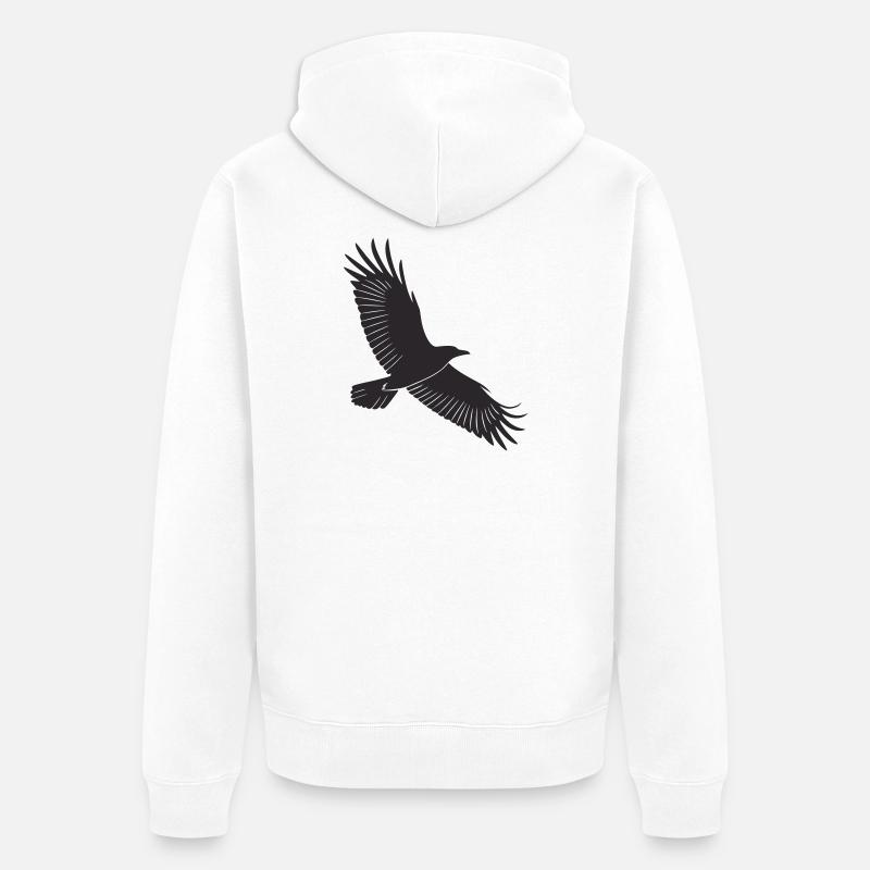 Conception de silhouette d’oiseau gracieuse - Veste à capuche bio Premium Unisexe - blanc