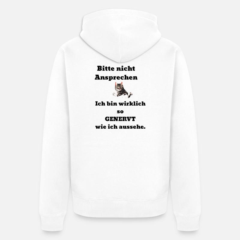Dire chat agacé - Veste à capuche bio Premium Unisexe - blanc