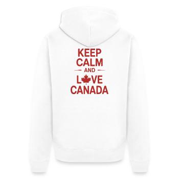 Canadian Love Heart Design - Unisex Premium Organic Zip Hoodie - white - Back - Thijin (182cm)