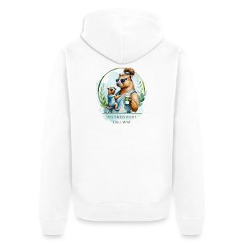 Chill Mom 2026 – Ne Pas Toucher à une Chill Mom - Veste à capuche bio Premium Unisexe - blanc - Dos - Thijin (182cm)