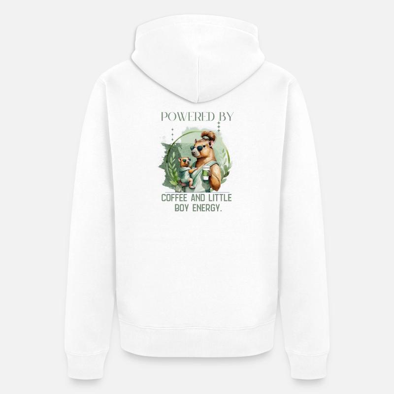 Boy Mom – Énergie Calme | Maternité douce - Veste à capuche bio Premium Unisexe - blanc