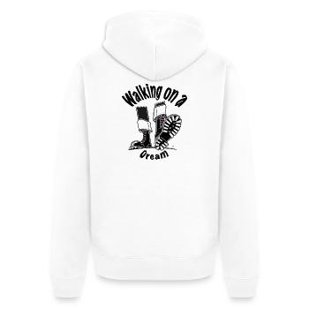 Marcher sur un rêve - Veste à capuche bio Premium Unisexe - blanc - Dos - Thijin (182cm)