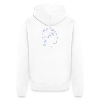 Silhouette minimaliste de cerveau de pingouin - Veste à capuche bio Premium Unisexe - blanc - Dos - Thijin (182cm)
