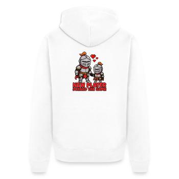 NEUER SPIELER IST DEM SPIEL BEIGETRETEN - Gamer Dad Humor - Unisex Premium Bio Zip Hoodie - Weiß - Hinten - Thijin (182cm)