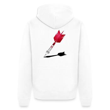 Red Dart with Shadow - Unisex Premium Organic Zip Hoodie - white - Back - Thijin (182cm)