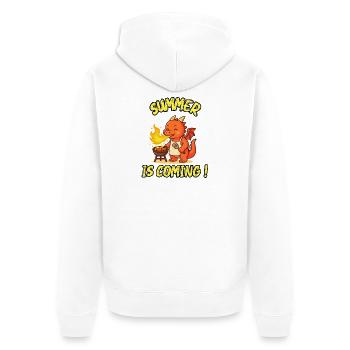 Summer is coming ! - Humour barbecue - cute dragon - Veste à capuche bio Premium Unisexe - blanc - Dos - Thijin (182cm)
