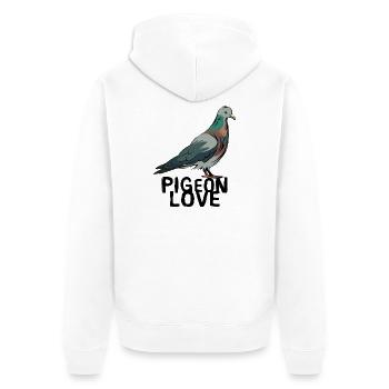 Pigeons Love - Illustration d’oiseau pour les fans de pigeons - Veste à capuche bio Premium Unisexe - blanc - Dos - Thijin (182cm)