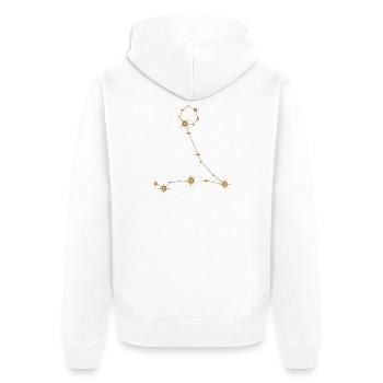 Sternbild Fische Sternzeichen Sternzeichen Golden - Unisex Premium Bio Zip Hoodie - Weiß - Hinten - Thijin (182cm)
