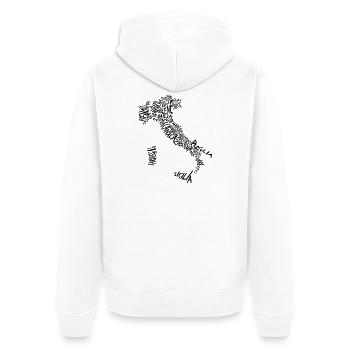 Italy Regions Typography Map  - Unisex Premium Organic Zip Hoodie - white - Back - Thijin (182cm)