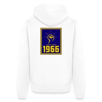 Rébellion rétro 1966 Motif Design - Veste à capuche bio Premium Unisexe - blanc - Dos - Thijin (182cm)