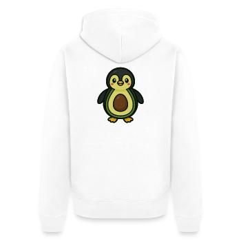 Pingucado - Unisex Premium Bio Zip Hoodie - Weiß - Hinten - Thijin (182cm)