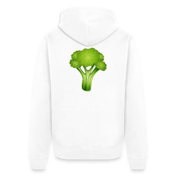 Bright green broccoli in a stylish comic style - Unisex Premium Organic Zip Hoodie - white - Back - Thijin (182cm)