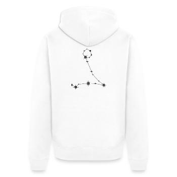 Poissons, Étoile, Constellation, Signe du zodiaque, Noir et gris - Veste à capuche bio Premium Unisexe - blanc - Dos - Thijin (182cm)