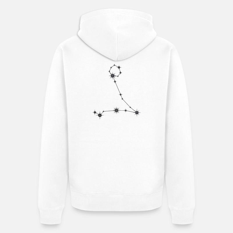 Fische Sternbild Sternzeichen Schwarz & Grau - Unisex Premium Bio Zip Hoodie - Weiß