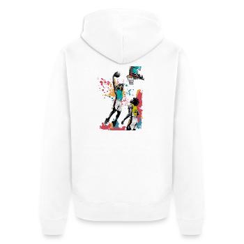 Basket-ball - Veste à capuche bio Premium Unisexe - blanc - Dos - Thijin (182cm)