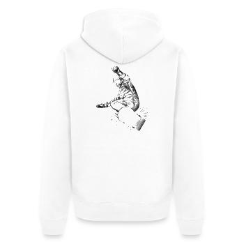 Snowboarder - Unisex Premium Bio Zip Hoodie - Weiß - Hinten - Thijin (182cm)