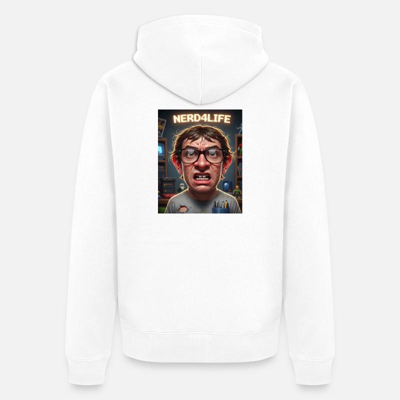 Nerd4Life Impression de style pixel - Veste à capuche bio Premium Unisexe - blanc