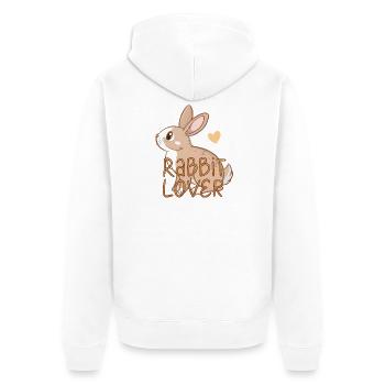 Amoureux des lapins - Veste à capuche bio Premium Unisexe - blanc - Dos - Thijin (182cm)