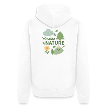 Respire nature - Veste à capuche bio Premium Unisexe - blanc - Dos - Thijin (182cm)