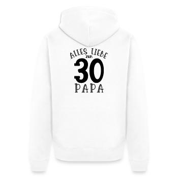Happy 30th Birthday Dad - Unisex Premium Organic Zip Hoodie - white - Back - Thijin (182cm)